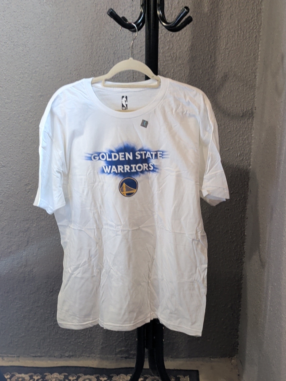NBA Golden State Warriors White and Blue Logo Tee